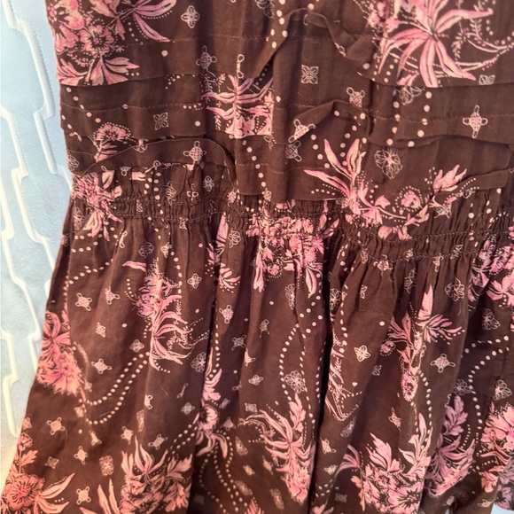 Free People Floral Pink and Burgandy Maxi Dress- Size S - Picture 8 of 13